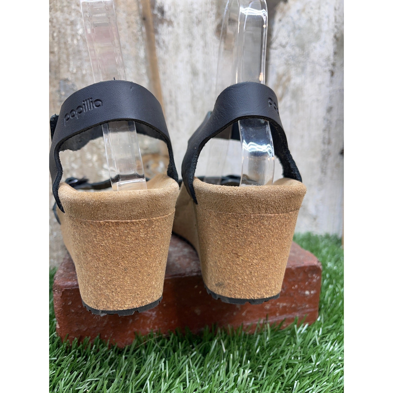 Birkenstock Papillo Soley Leather Black Medium/Narrow EU36 Ladies 5 Wedge Sandal