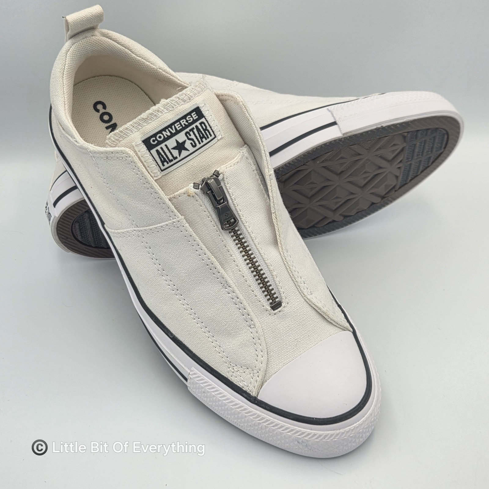 Converse Chuck Taylor All Star Madison White Canvas Sneakers Size 9.5 (Zipper)