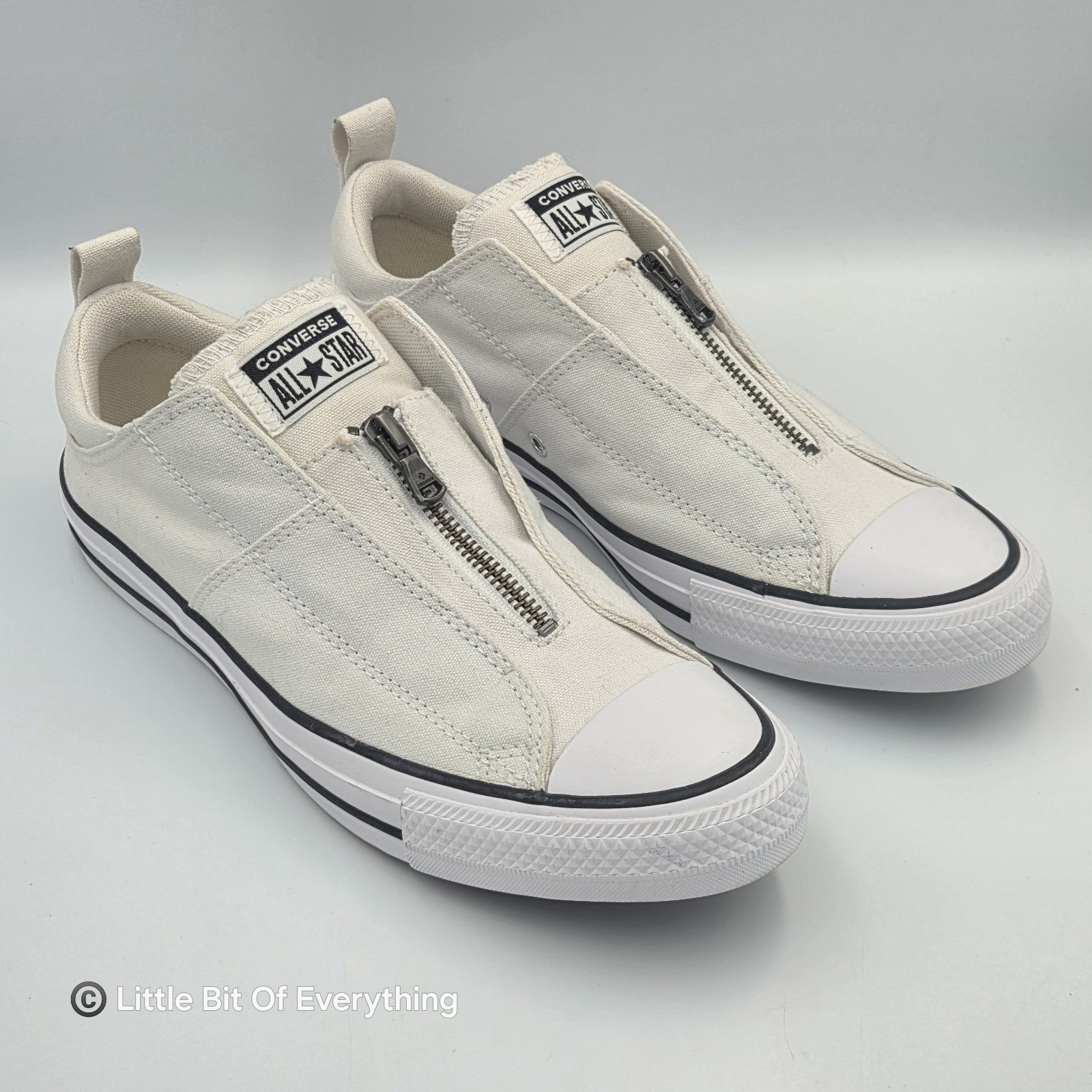 Converse Chuck Taylor All Star Madison White Canvas Sneakers Size 9.5 (Zipper)