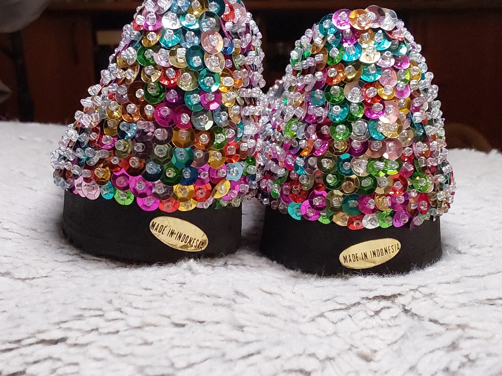 Vintage 90’s Rainbow Sequined Indonesia Made Ballet Flats Womens 36/5.5 US