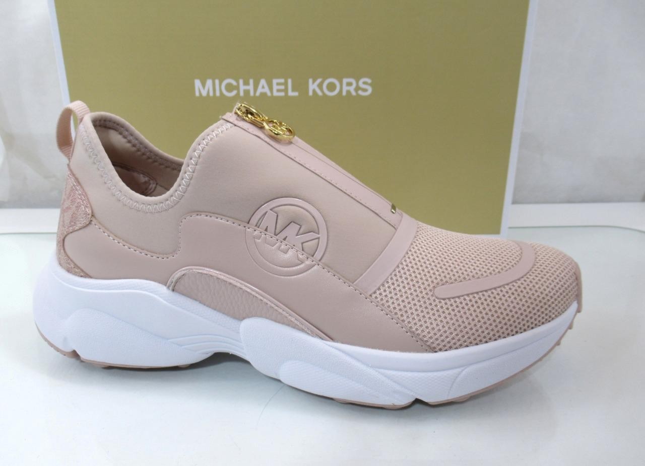 Michael Kors Sami Zip Trainer Sneaker Circular Air Mesh Ballet Light Pink Size 8