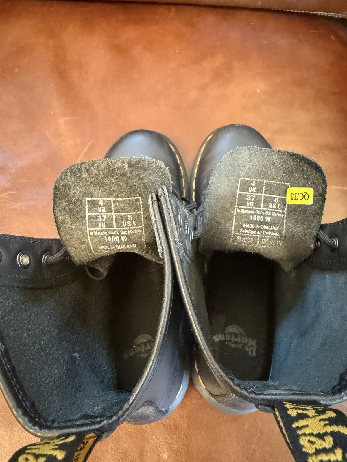 Dr. Martens 1460W Black Leather Combat Ankle Boots Lace-Up Womens US 6 EU 37