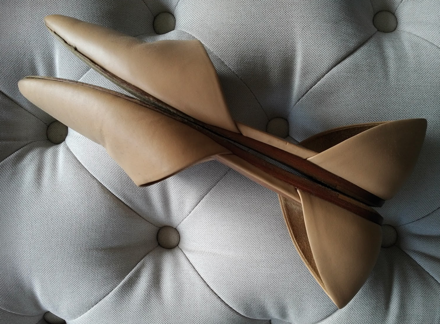 VINCE. Vince Nina d’Orsay flats 37 loafers shoes slip-ons USED pale tan nude