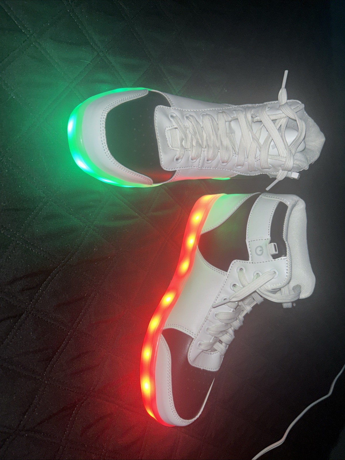 Size 8 Light Up Shoes for Women Sneakers Odema Medtop White And Black
