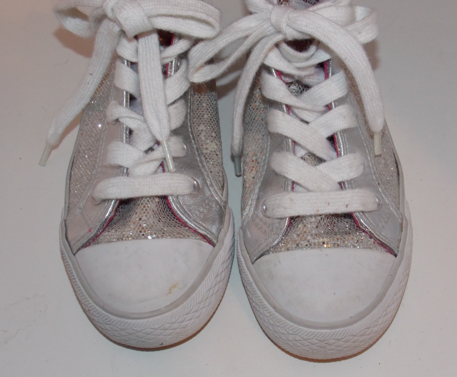 GOTTA FLURT High Top Girls 1M HIP HOP SILVER SEQUINS DANCE SNEAKERS #CA-HIDISCO