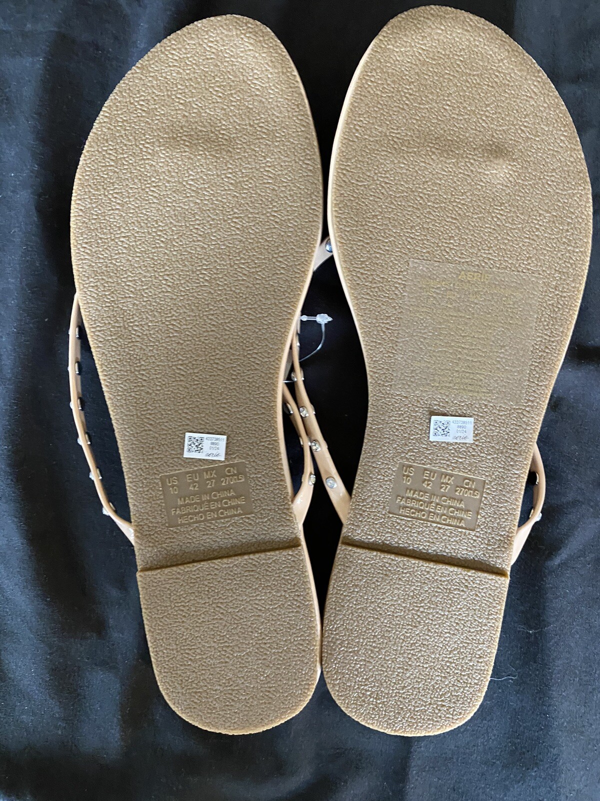 Aerie Bejeweled Taupe Sandals Sz10 NWT