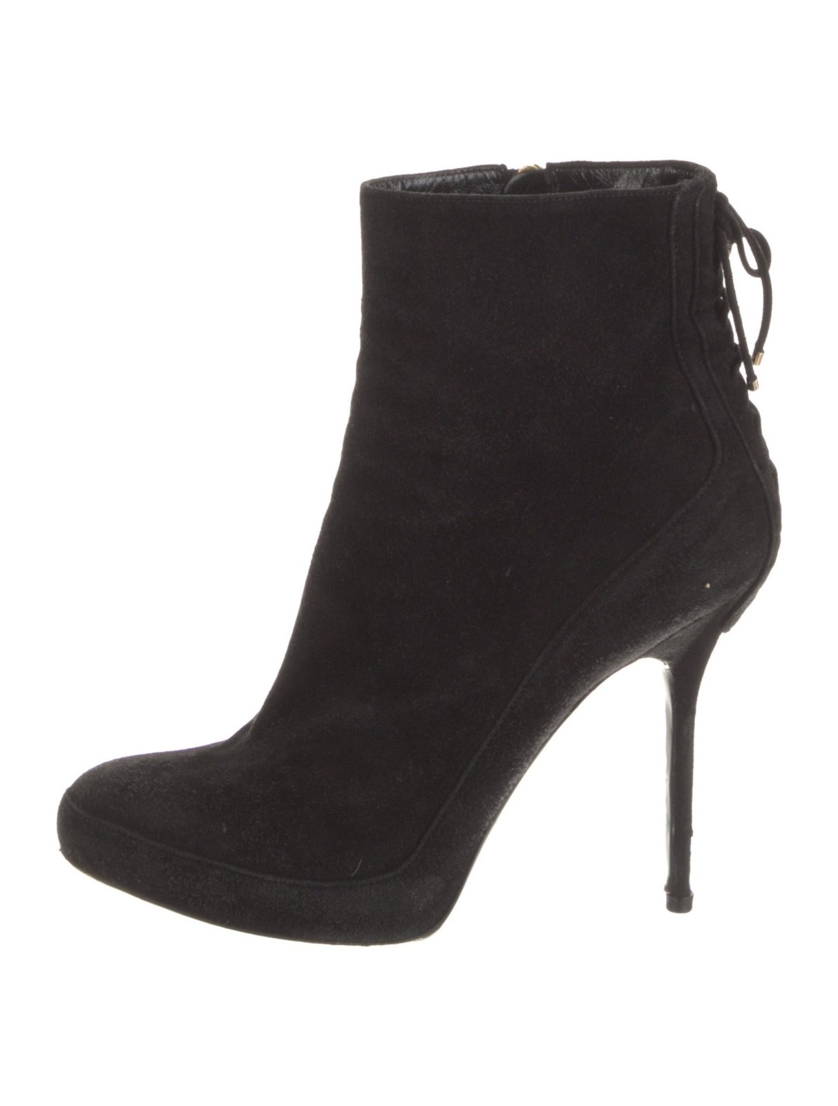 Christian Dior 39 Black Dior Lace up Suede Boots