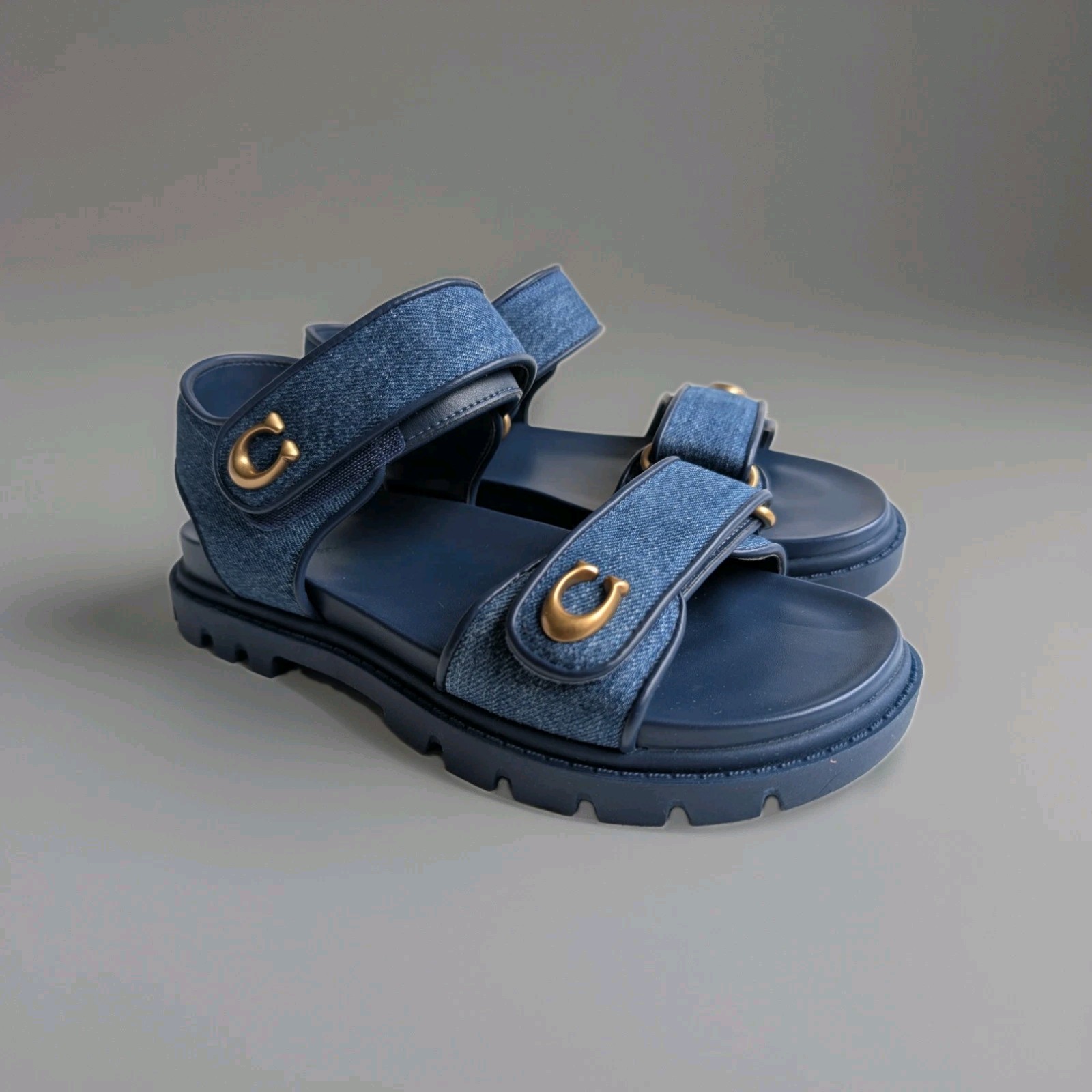 COACH Brynn Sandals Deep Blue Size US 7.5 B. CT196.