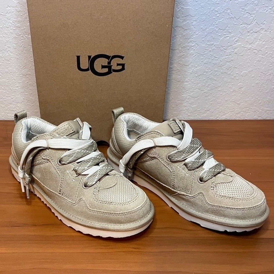 UGG Lo Lowmel Sneaker Sand Tan Suede Mesh Lace Women’s Size 6 1166490 New in Box