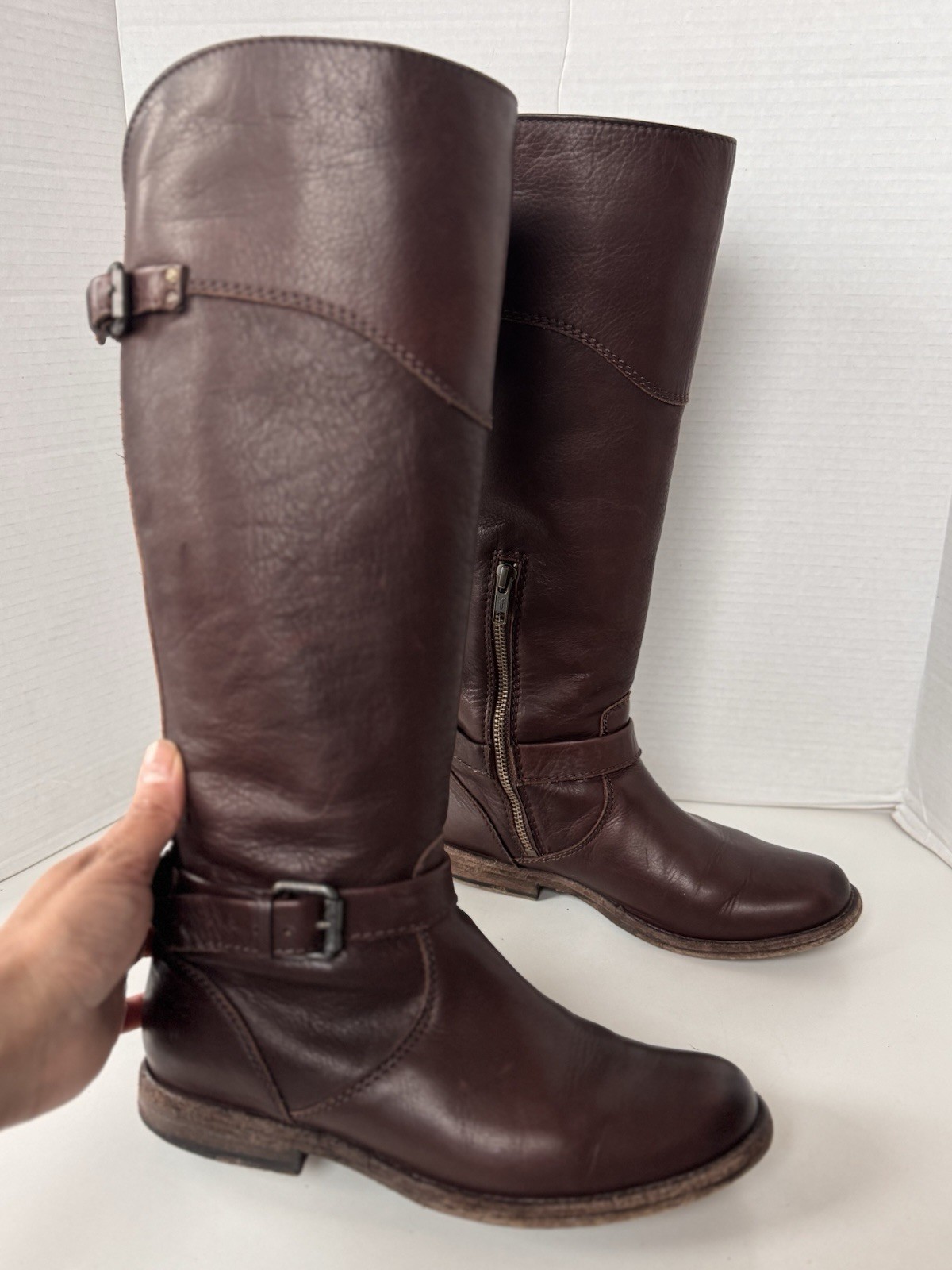 Frye Phillip Brown Leather Equestrian Riding Style Western Cowgirl Boho Boot 6.5