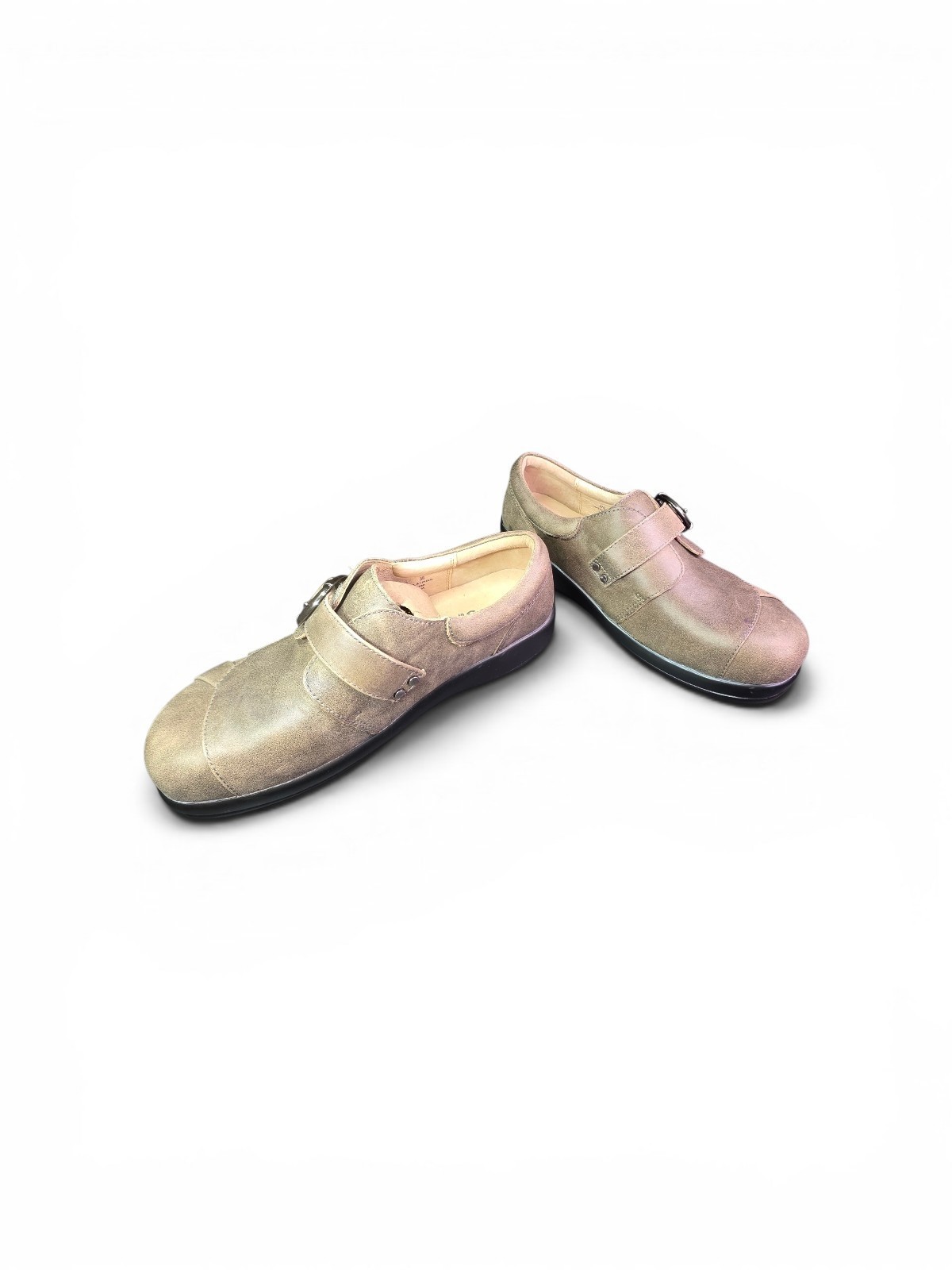 Alegria Khloe Drifted Brown Gray Leather Clogs Professional Comfort Shoes NWOB