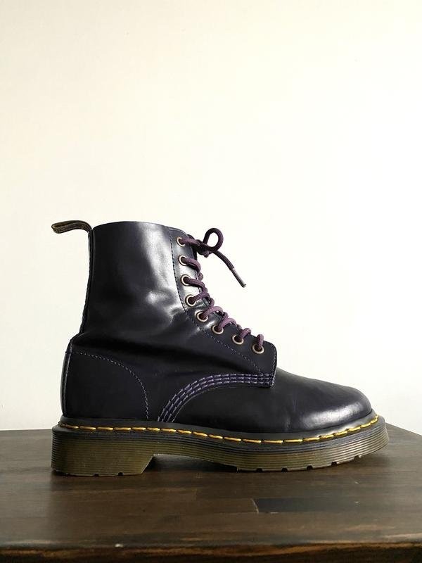 Women Dr Martens Boots Purple Leather 37 #3KRU