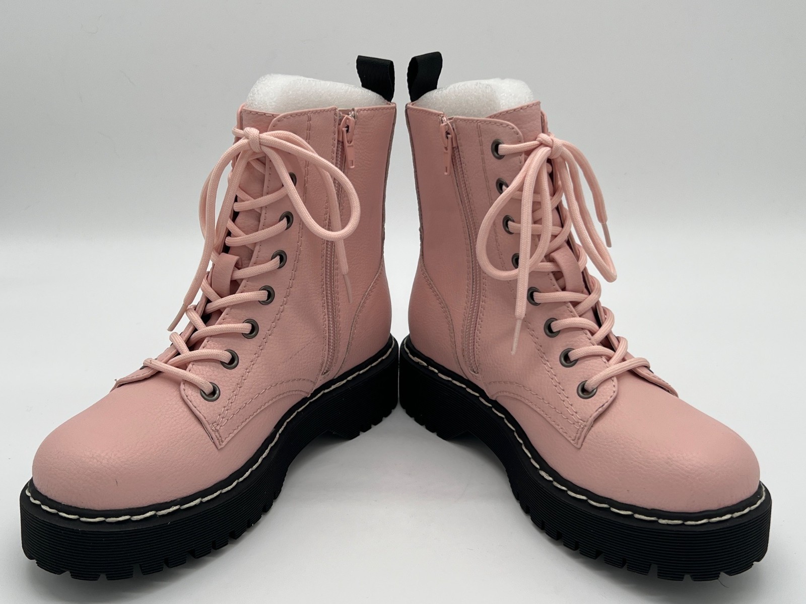 Unionbay Pink Hayden Lace-Up Combat Boots Size 6M
