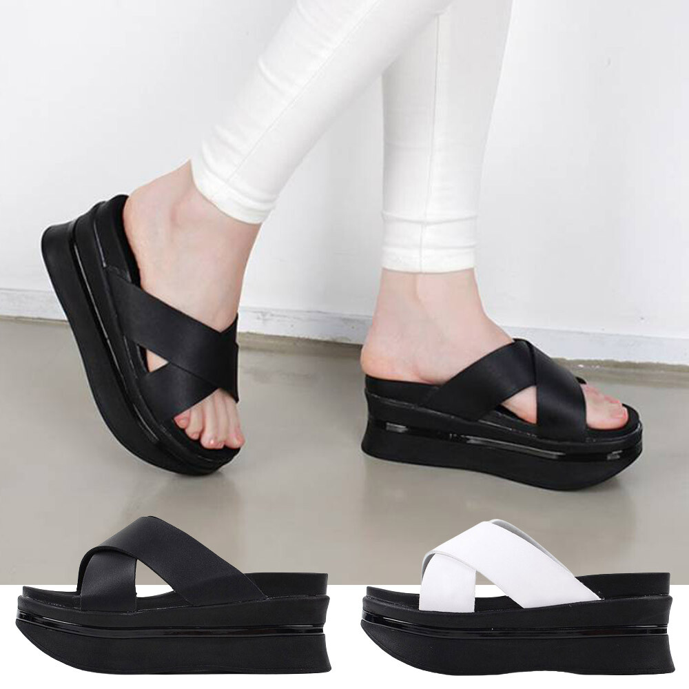 epdavin Women Cushioned Platform 3.2″ High Heel Platform Slippers Sandals Slides