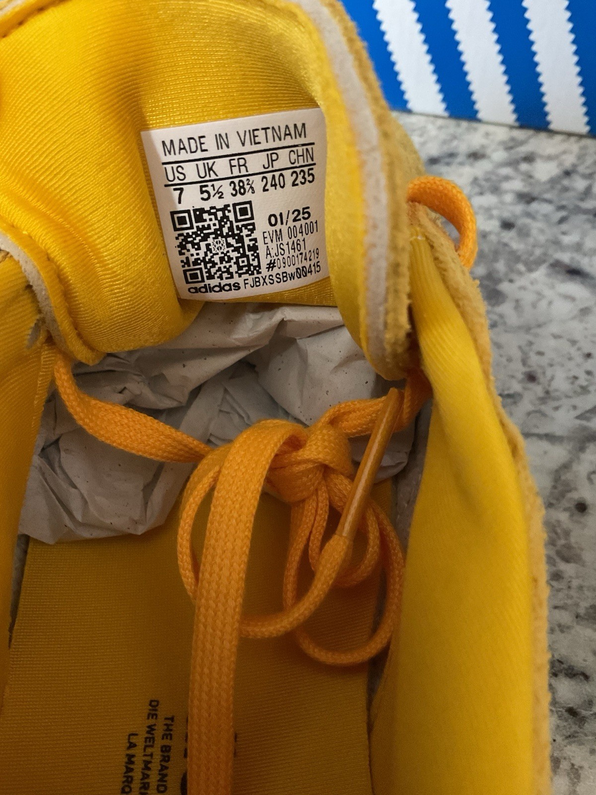 Womens Adidas Taekwondo Sneakers LA Lace Size 7 Crew Yellow Black Gum JS1461 New