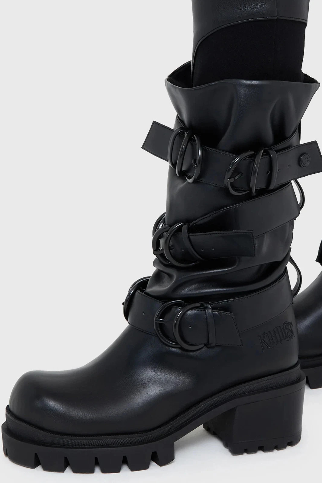 Killstar Bleak Night Boots Black Platform Goth Punk Festival Buckle Straps New