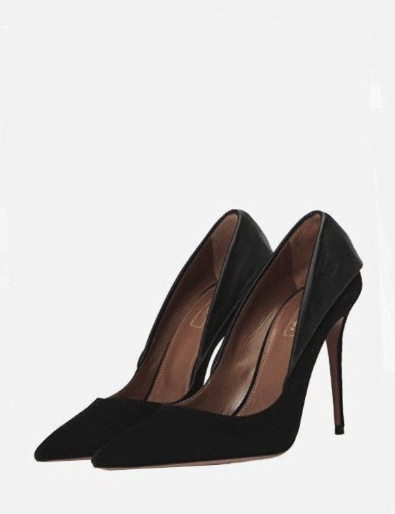 Pure Elegance: AQUAZZURA ELLE 110 Sexy Tuxedo Stiletto Pumo 39.5 US 8.5
