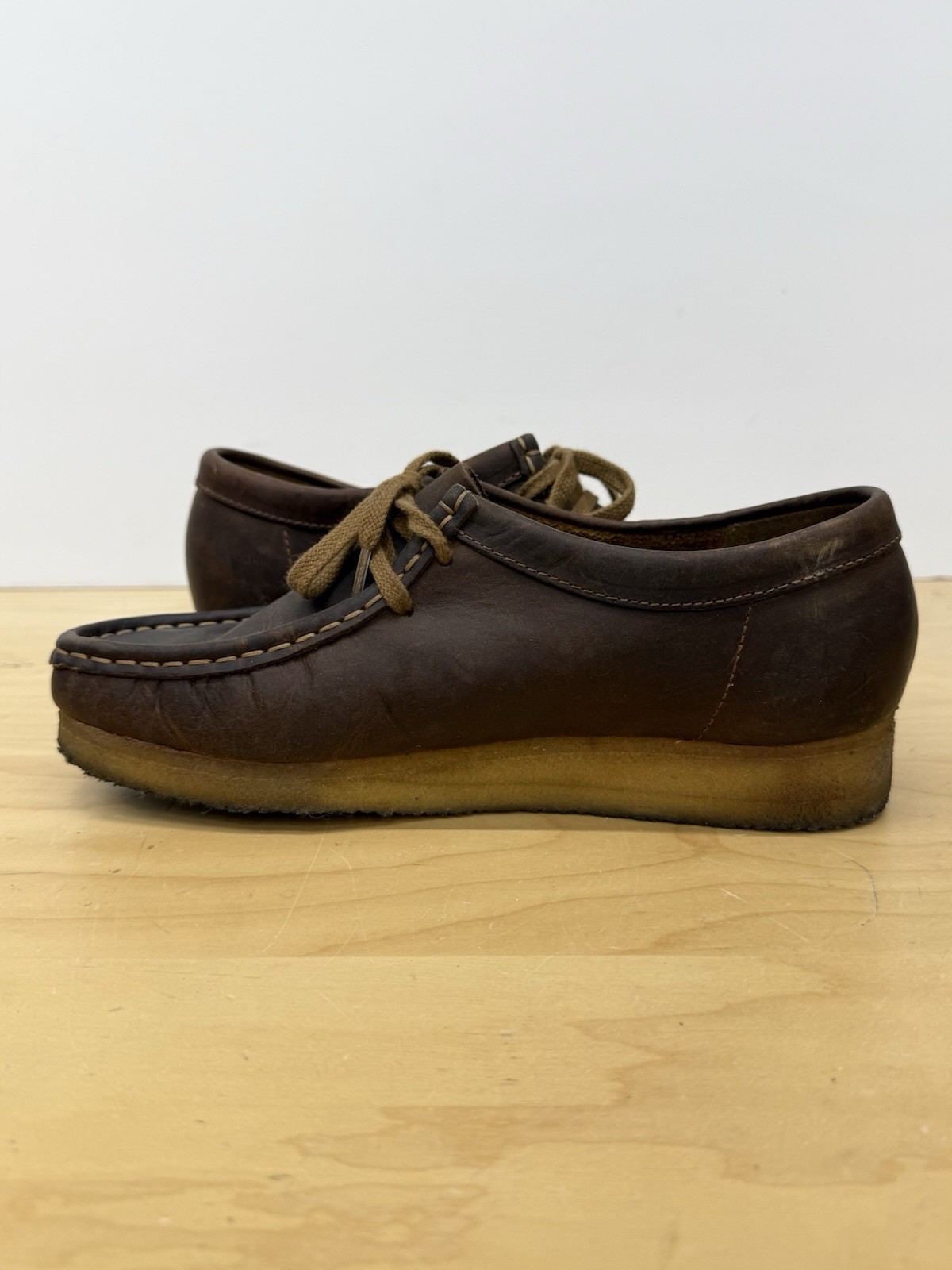 Clarks Wallabee Brown Leather Boots Beeswax Shoes 26103610 Womens Size 7.5 M