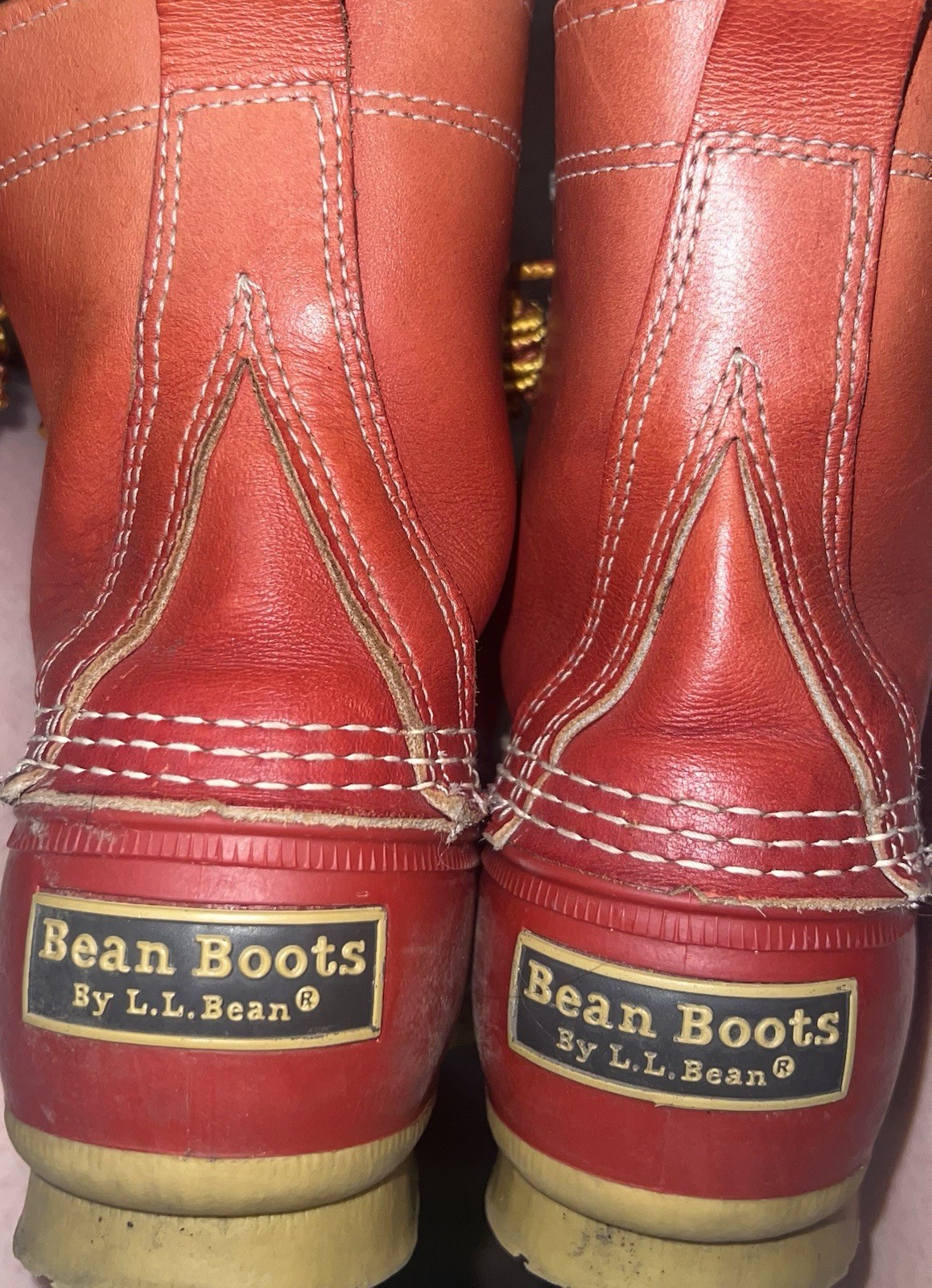 RARE Vintage Bean Boots by L.L. Bean women’s 6M Red Leather Duck Boots USA Made