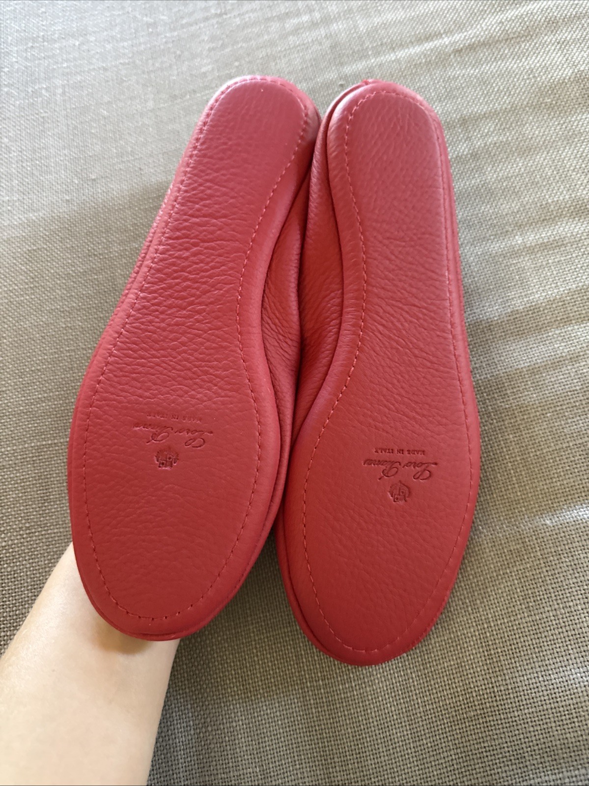 Women’s Shoes LORO PIANA Red Leather Ballerina Shoes 38