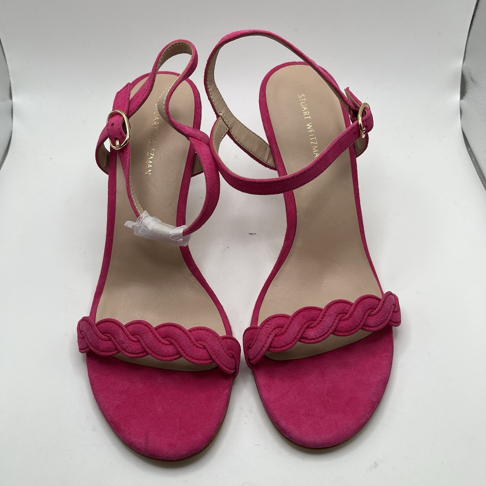 Stuart Weitzman Dancer Twistie 100 Pink Suede Sandals Size 8.5