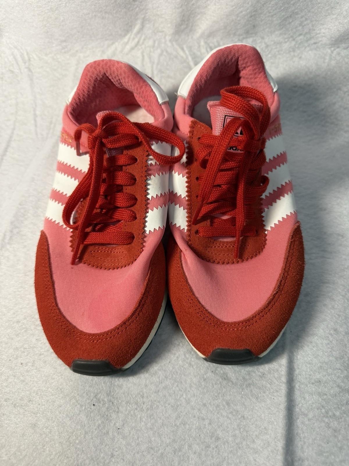 Adidas I-5923 Womens Size 5.5 Pink Red White Boost Sneakers CQ2527 Iniki