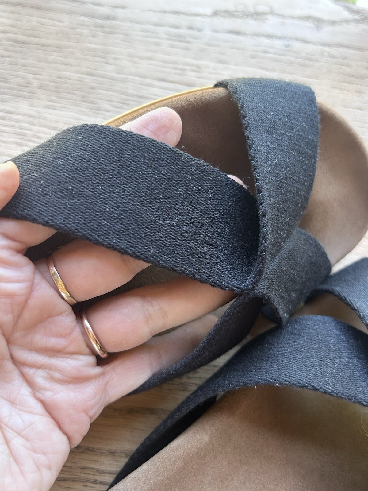 Jenni Kayne 39 Cotton Crossover Slide Sandal US 8.5 Italy Black Excellent