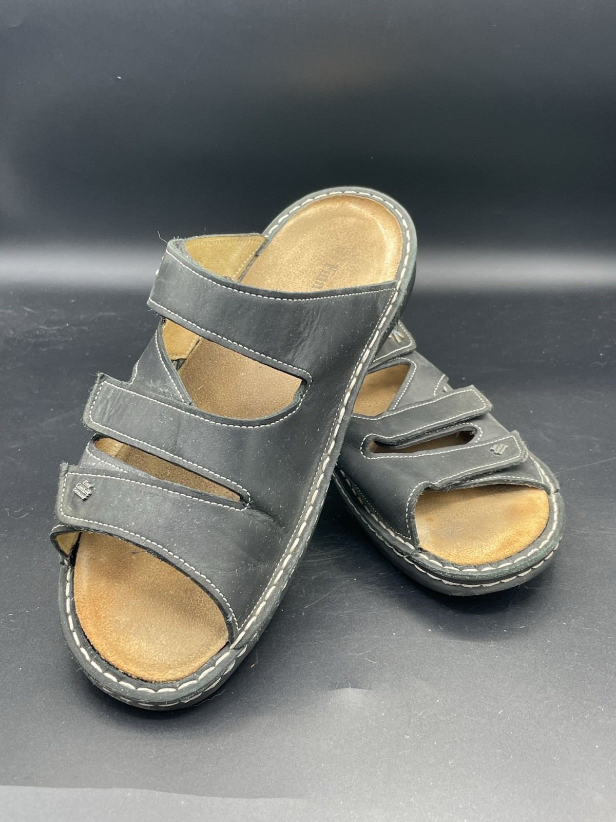 Finn Comfort Sandals Womens Size 40 D Sansibar Black Slides Adjustable