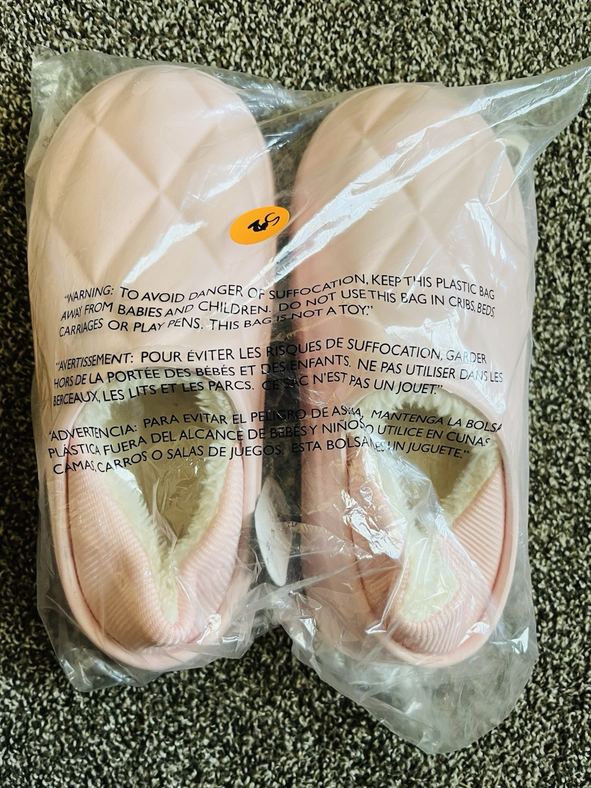 Pink Quilted Slip-On Cushioned Slippers Women’s Size 9 Textile Lined