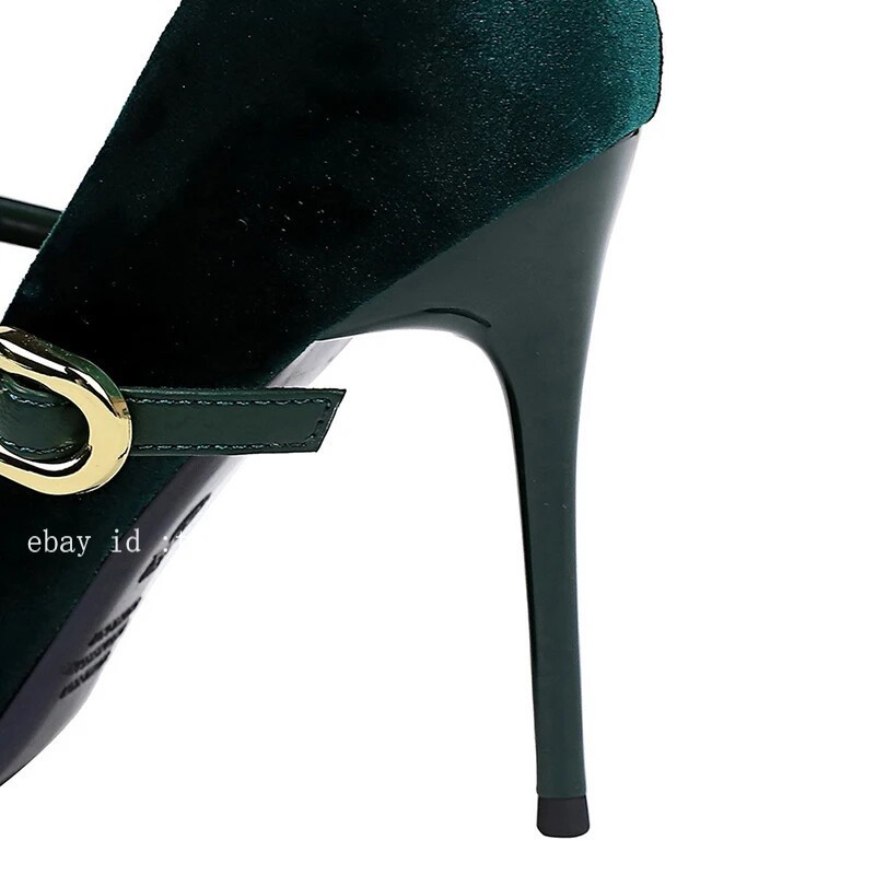 Women Pointed Toe High Heels Thin Heel Metal Buckle Stilettos Party Shoes Pumps