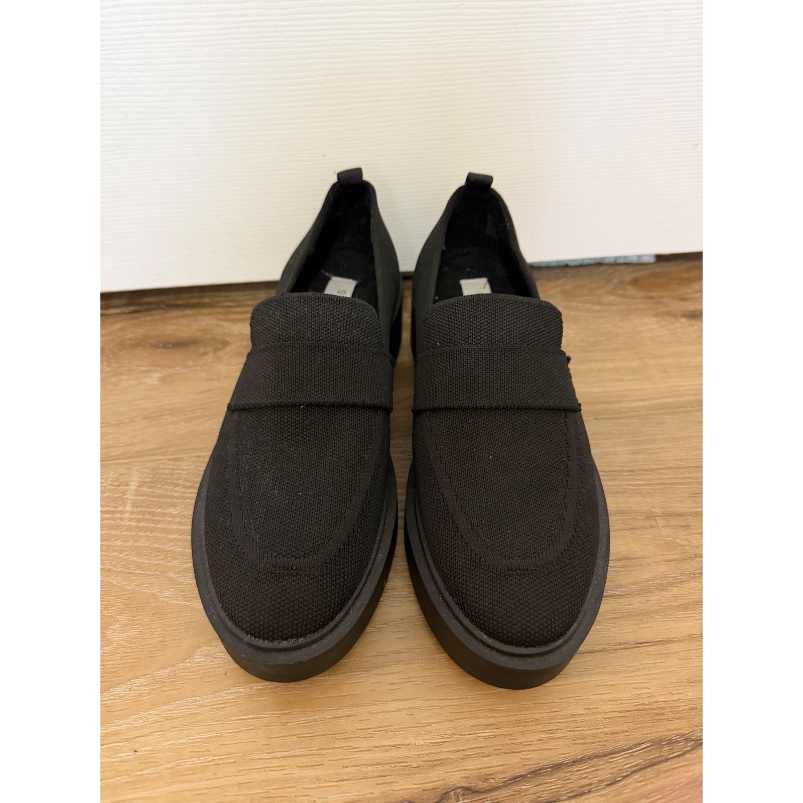 Steven New York Brynn Black Knit Platform Penny Loafers Womens 8M