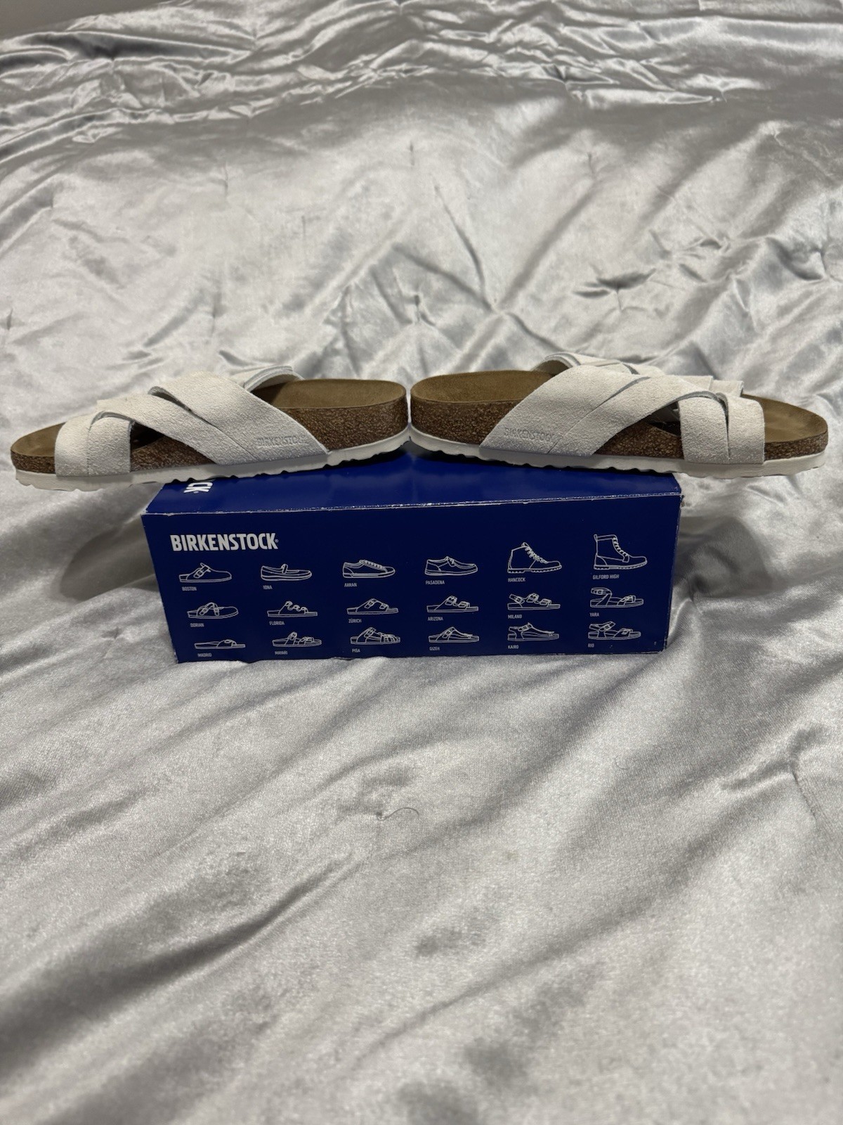 BIRKENSTOCK Lugano Soft Footbed Antique White Suede Women’s Size 37 Narrow Fit