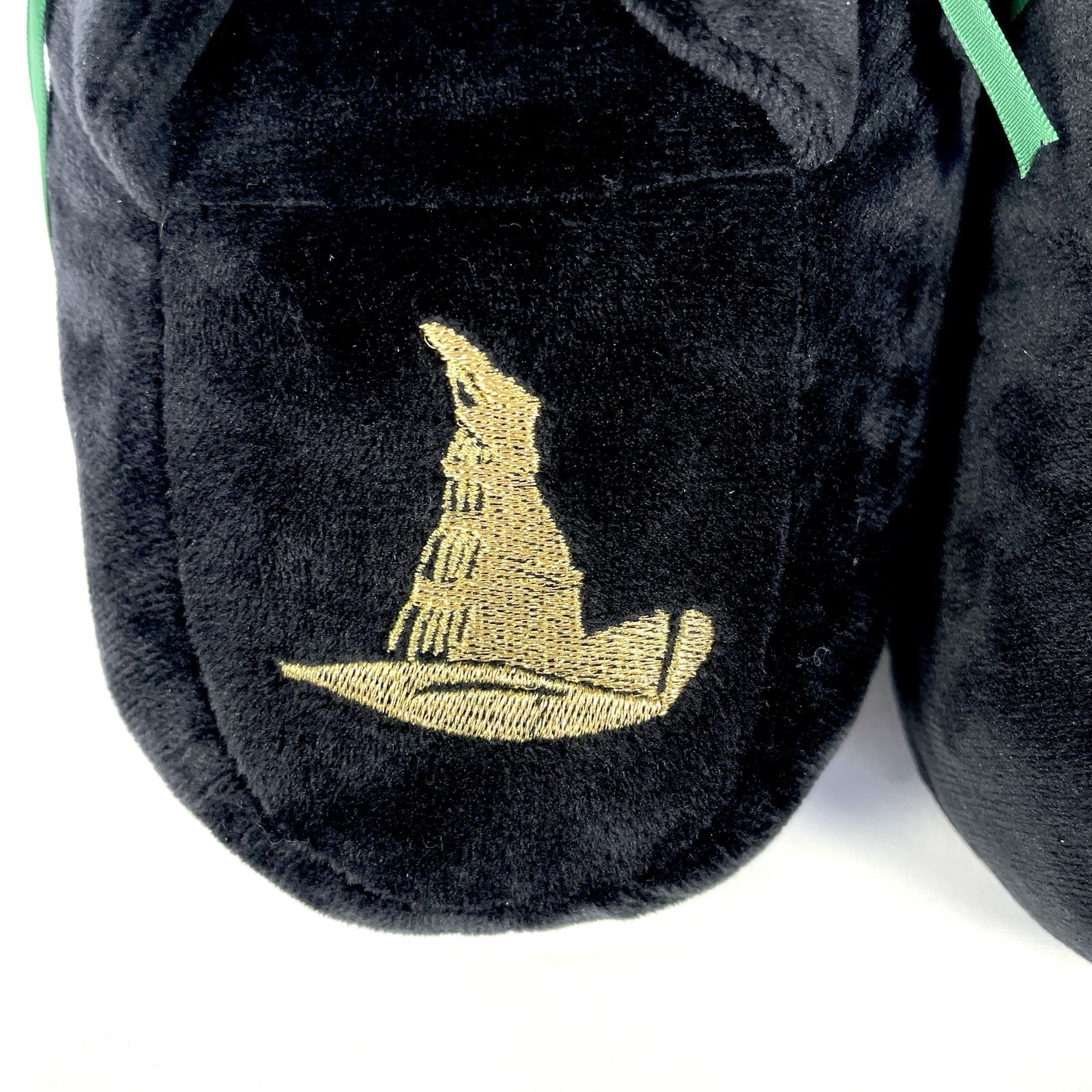 Wicked Elphaba Plush Slippers Womens Black Green Lace NWOB M L XL Broadway