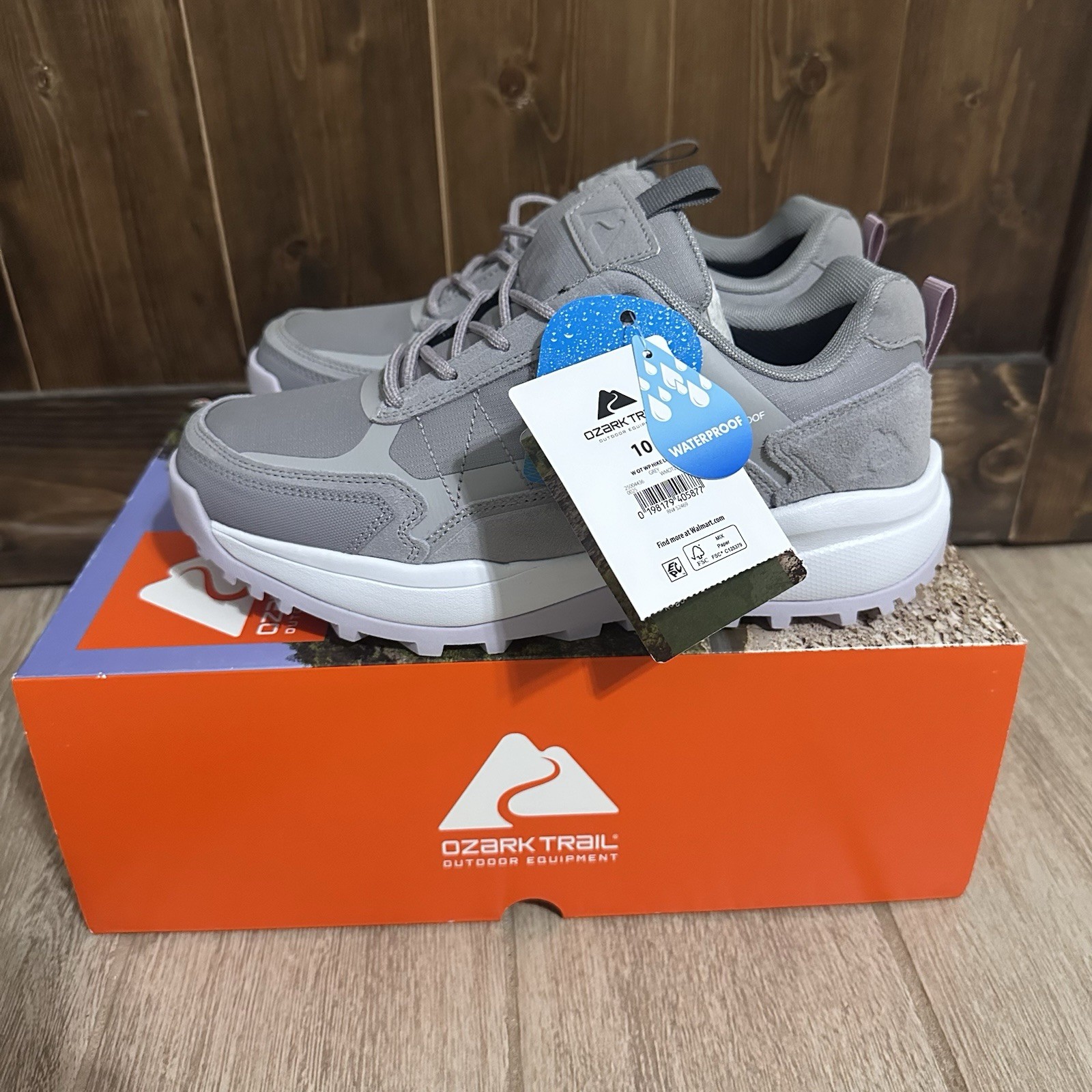 NWB Ozark Trail Waterproof Hiking Sneaker Shoes W OT WP HIKE LOW Gray Size 10