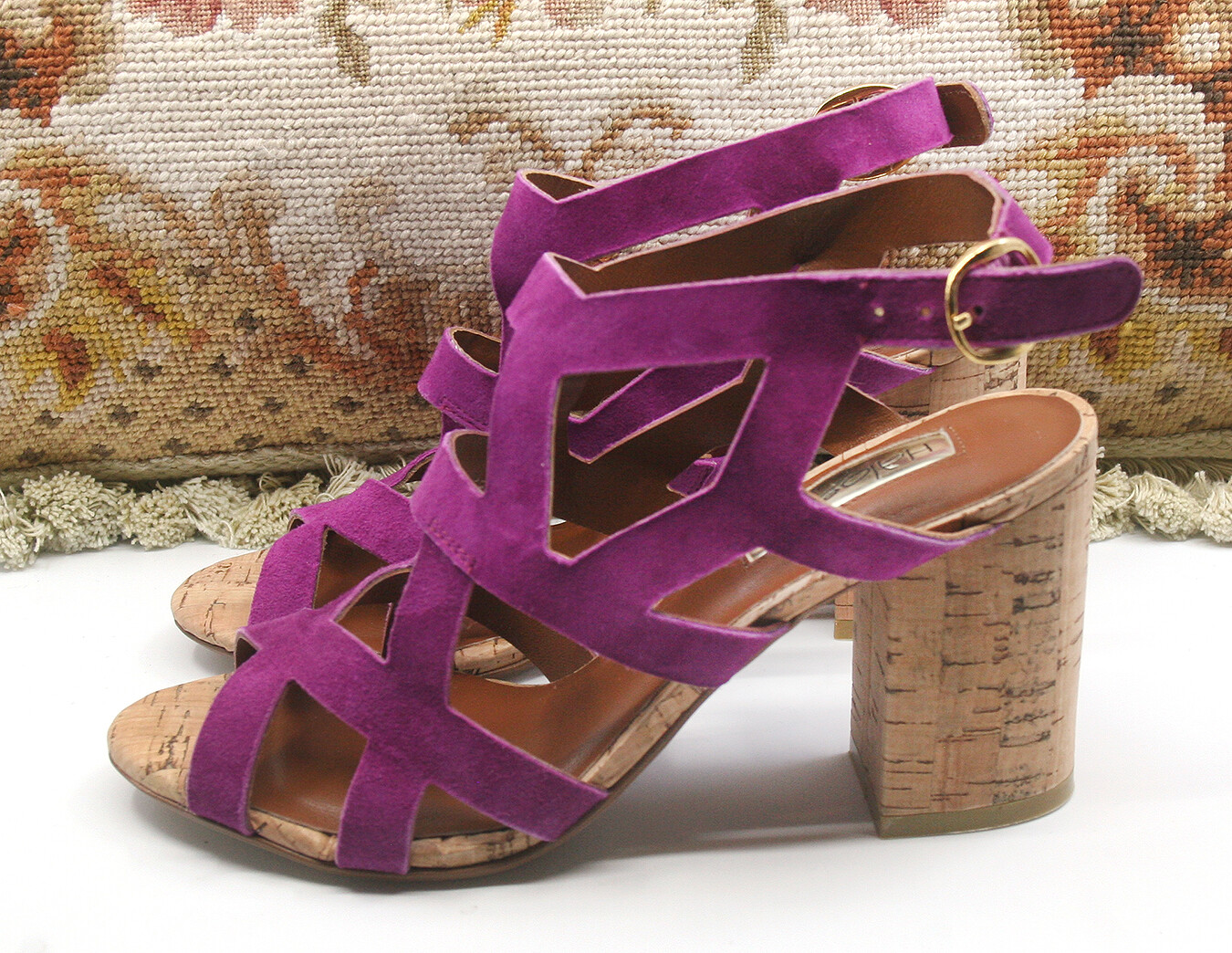 NORDSTROM HALOGEN SUEDE MAGENTA HAGRACEY-LEA SANDALS SHOES WOMEN’S SIZE 6.5 M