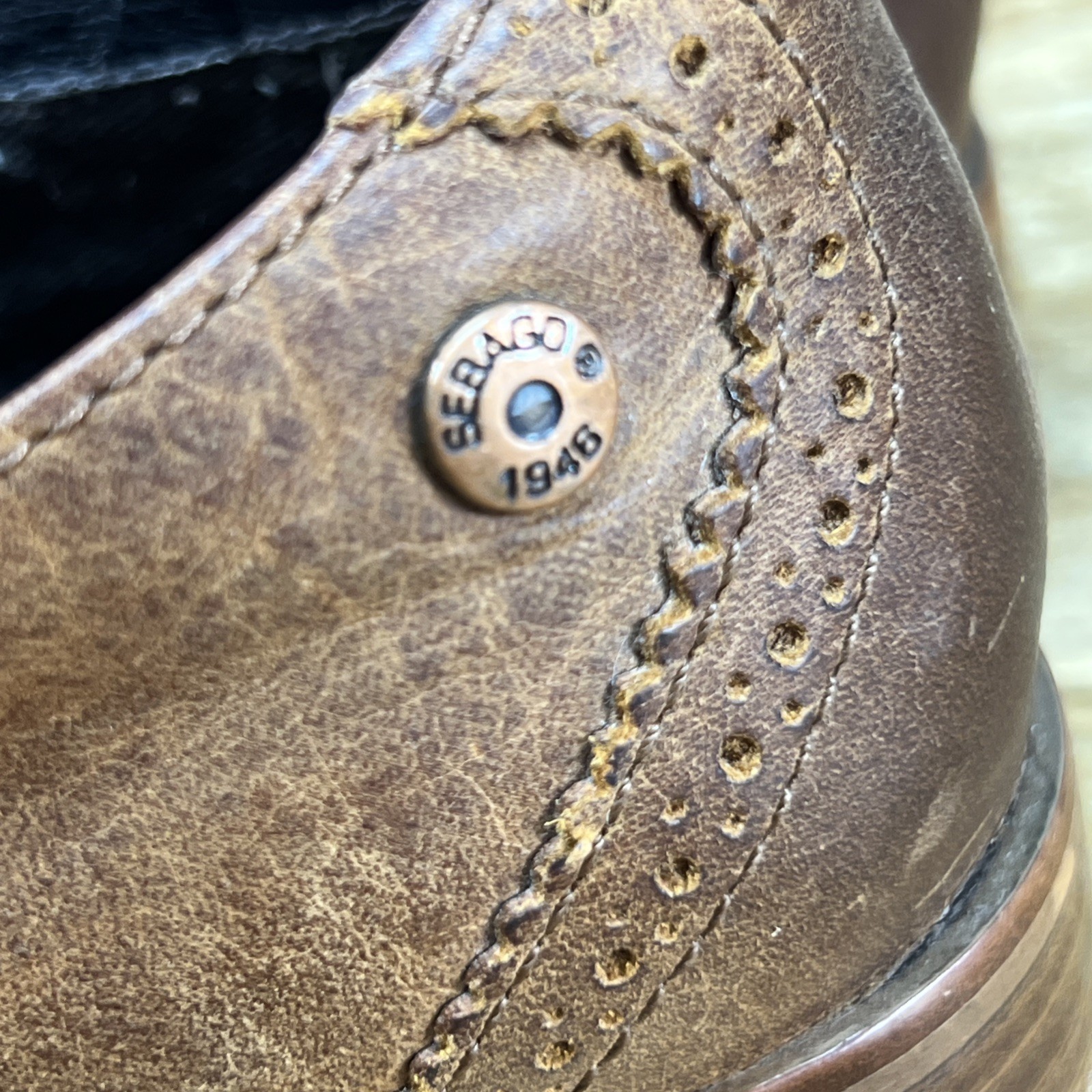 Sebago Claremont brown leather wingtip oxfords Shoes women Size 7.5 M