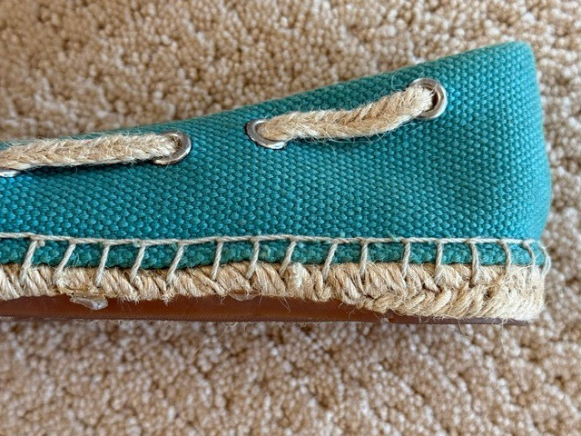 FRANCO SARTO Wells2 Women’s Turquoise Fabric Espadrilles Slip On Flats 6.5