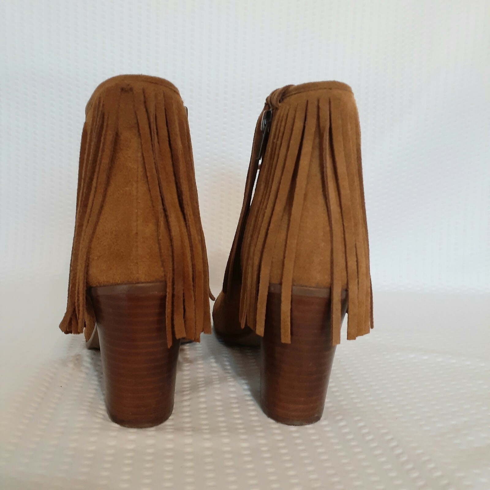 Steve MADDEN FRINGE Ankle Boot Open Toe Fringe Boho US 6B, Euro 36,37 Suede