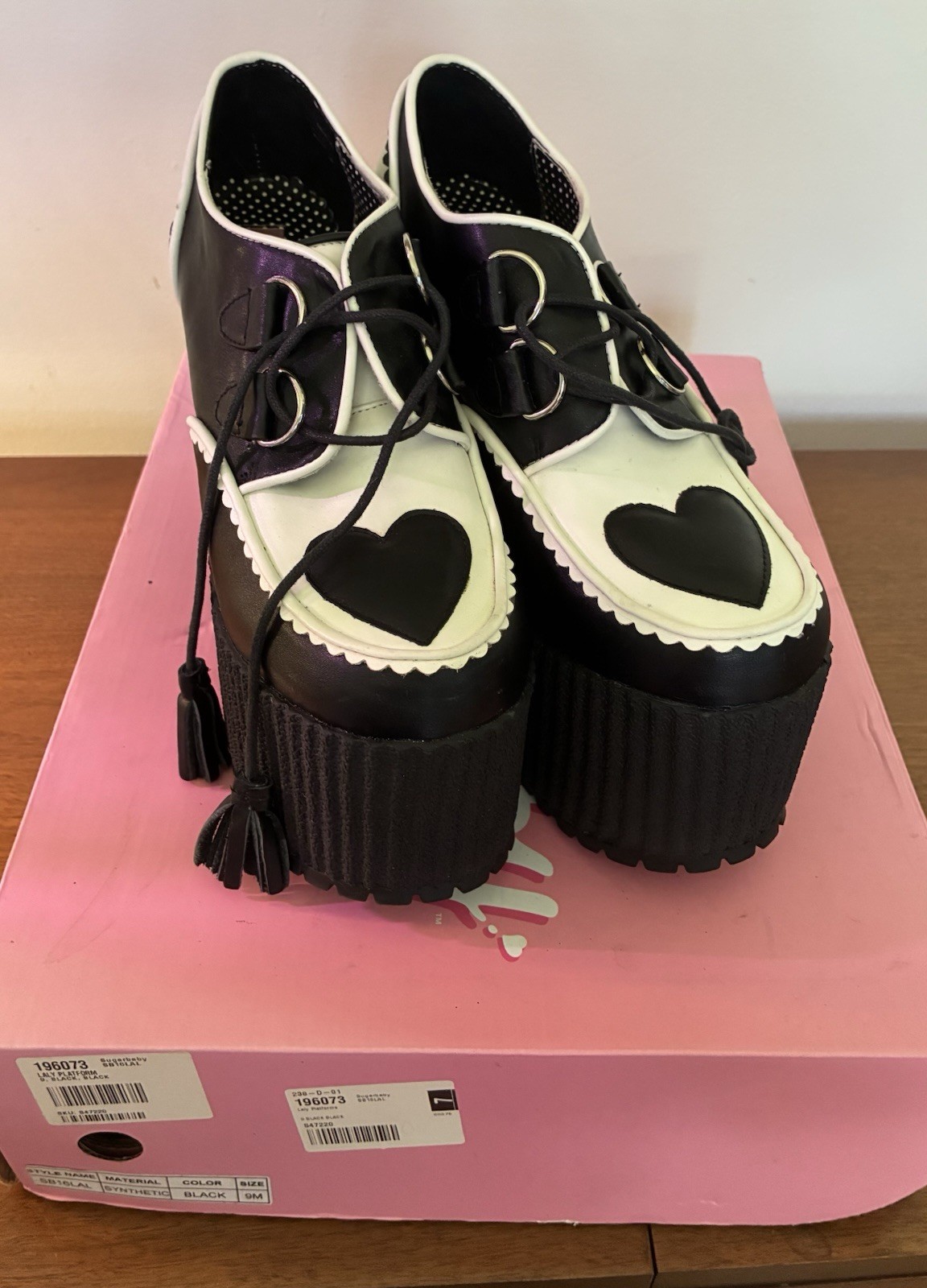 Dolls Kill Sugar Baby Laly Vegan Leather Platform Shoes Women’s Size 9