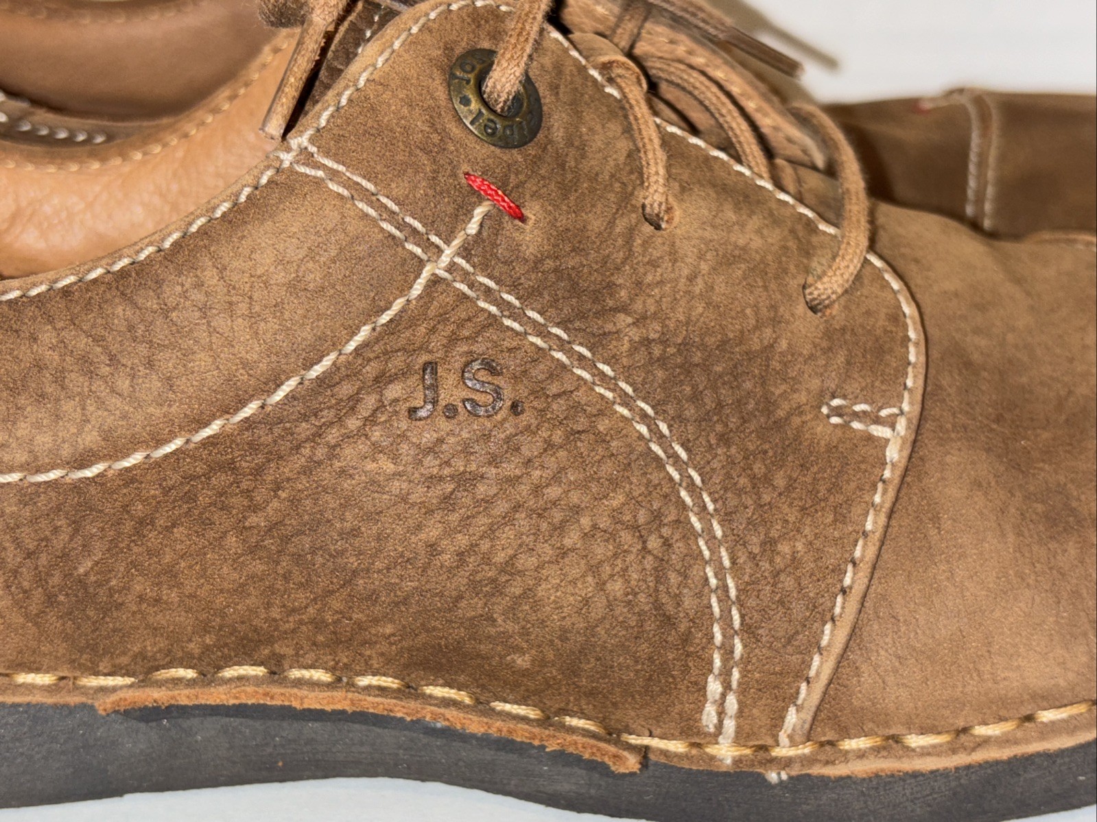 Josef Seibel US 6.5 Tan Loafer Shoes Womens Suede Lace Up Casual Comfort Flats