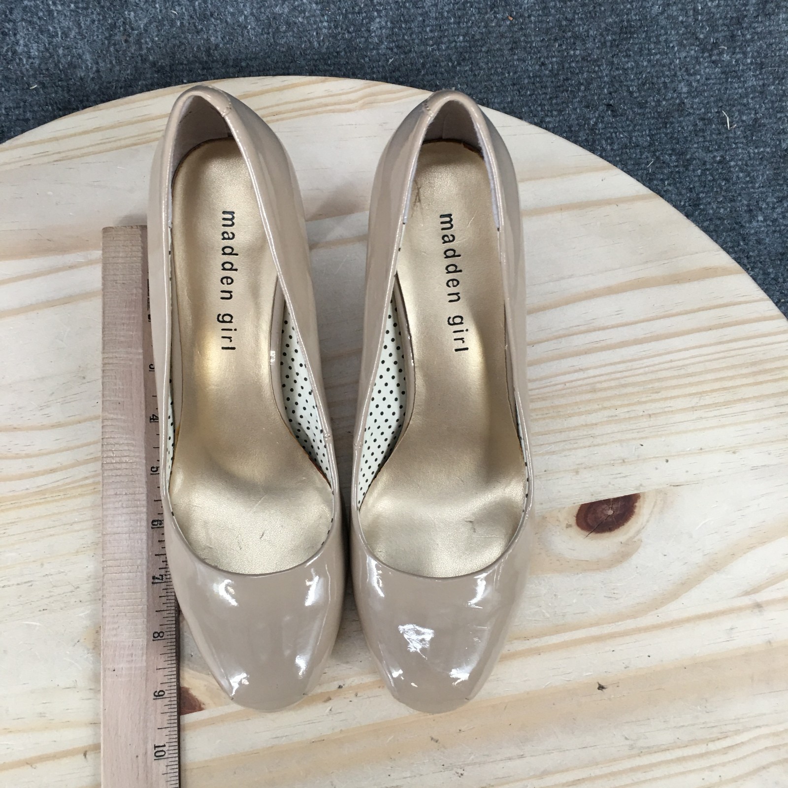 Madden Girl Heels Womens 8 M Pump Tan Leather Slip On Stiletto Heels Pointed Toe