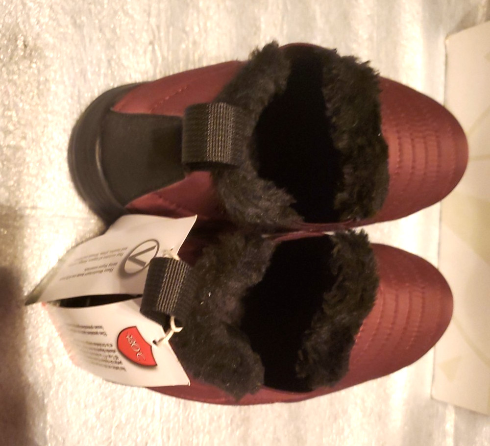 WANDERLUST SZ 8.5 W BOOTS «FEATHER» Wine, Waterproof, Resist Heat Loss to-4F