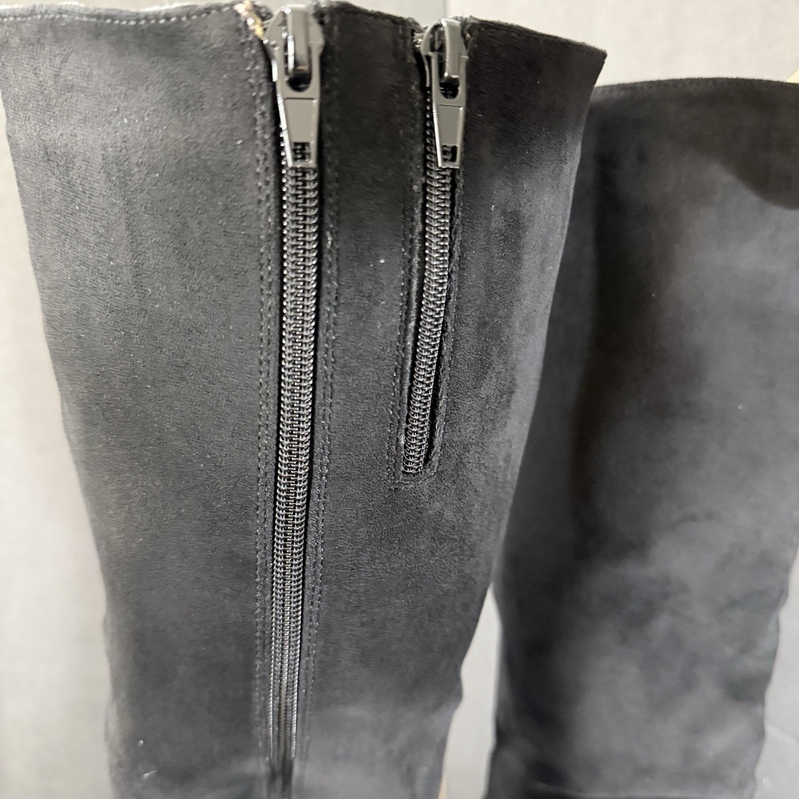 Black Suede High Heel Knee High black boots Winter fall block heel casual party
