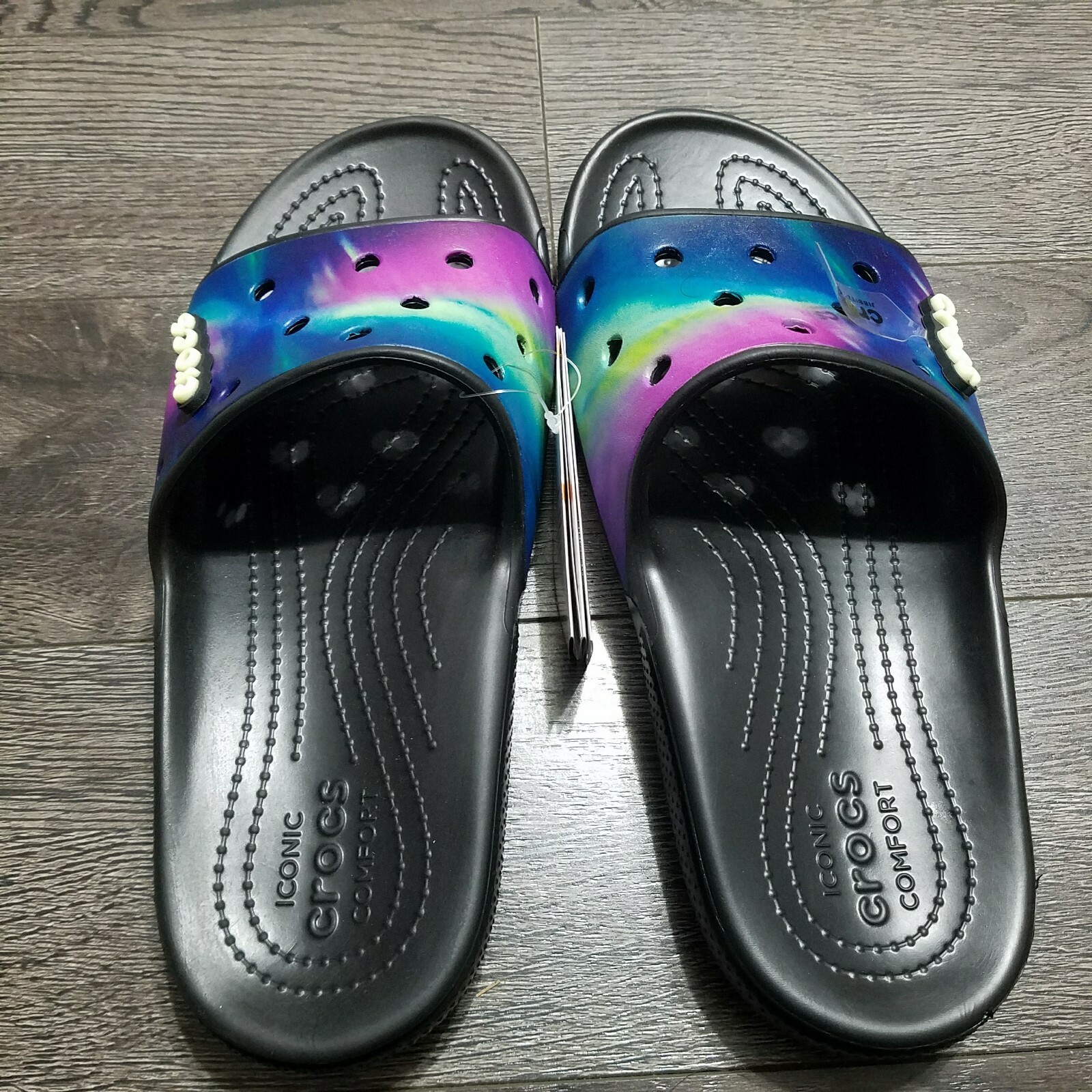 CROCS Classic Out Of This World Glow in the Dark Slide Sandals Mens 10 Womens 12