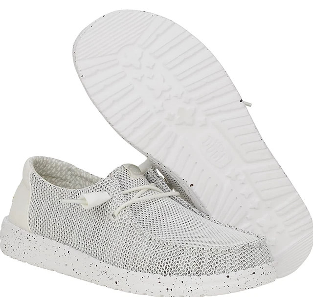 HEY DUDE Women’s Wendy Stretch Sox Shoes White 01 All SIze, New