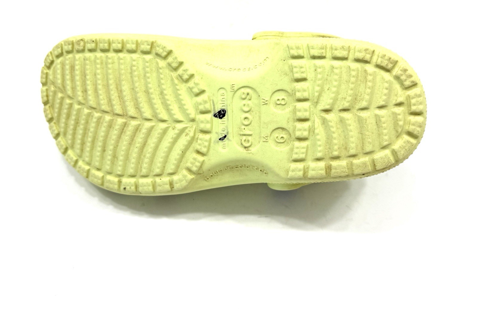 Crocs Classic Clog Slip On Clogs Lemon Yellow Unisex Men 5 Women 6.5 / 3D Charms