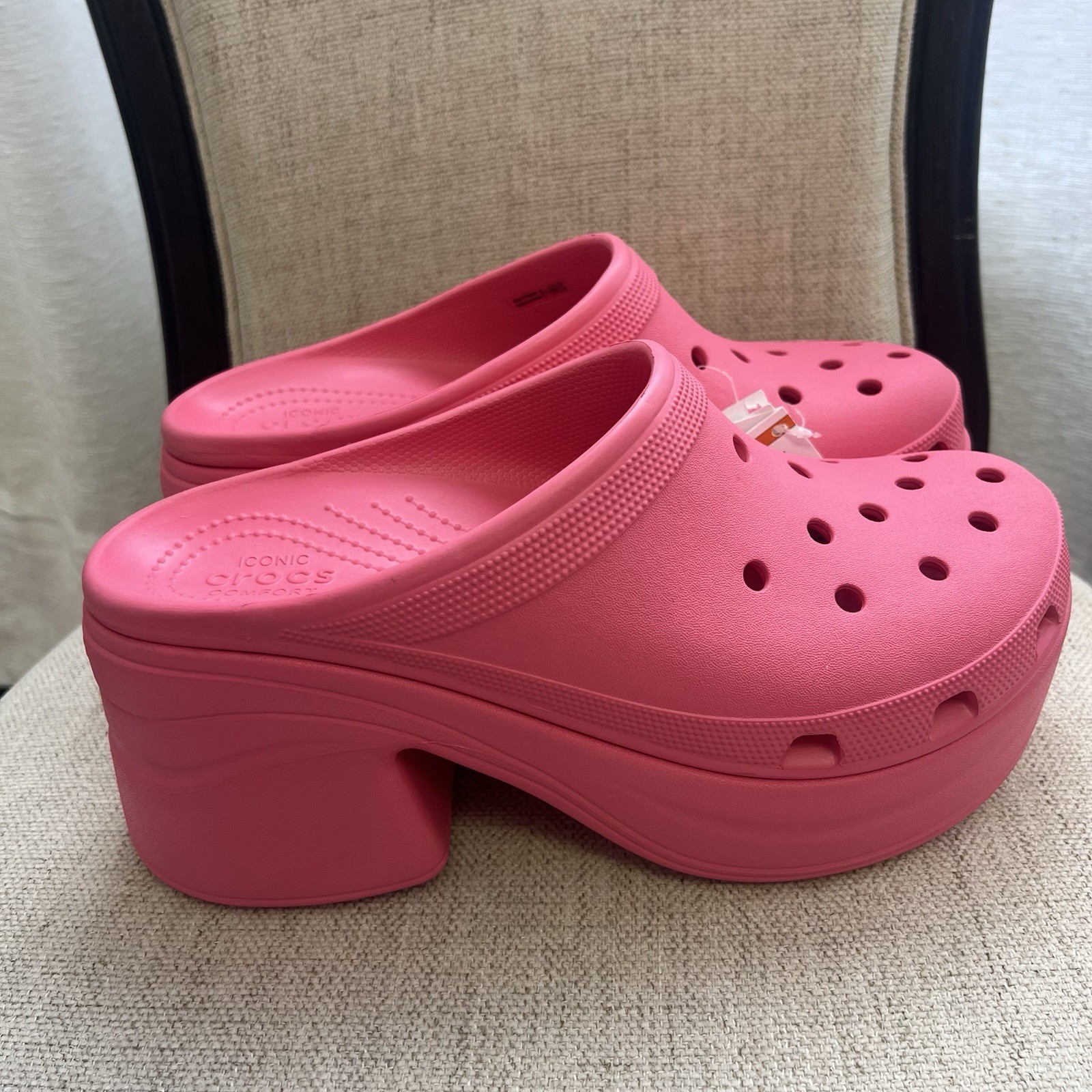 Crocs Siren chunky Platform Heel Clogs Pink Crush Y2K 90s Size M10/W12