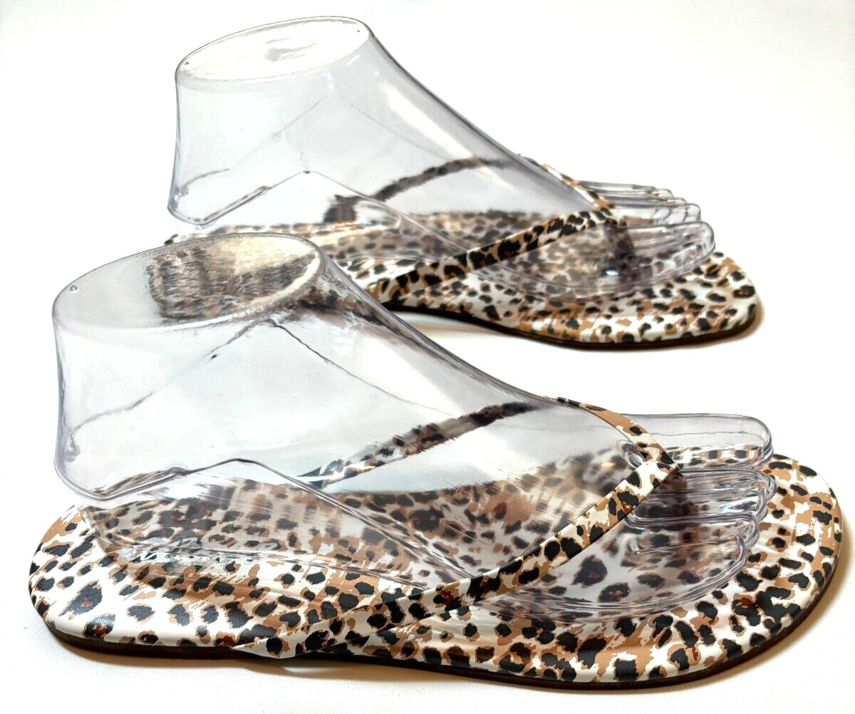Aerie Thong Flip Flops Flat Animal Print Sandals Slip on Women’s Size 8