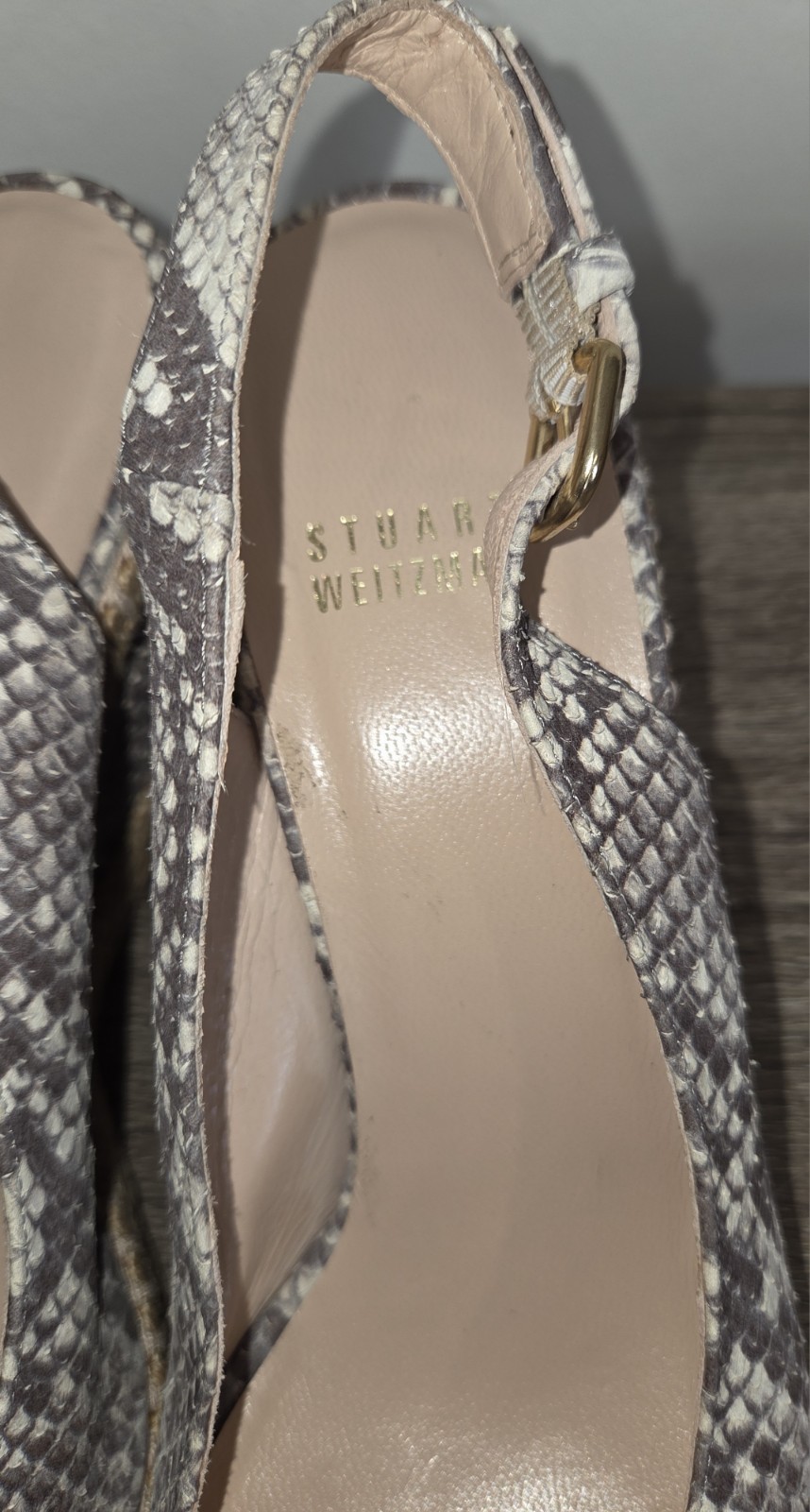 Stuart Weitzman Snakeskin Espadrille Wedge Slingback Heels 9N SEE DESCRIPTION