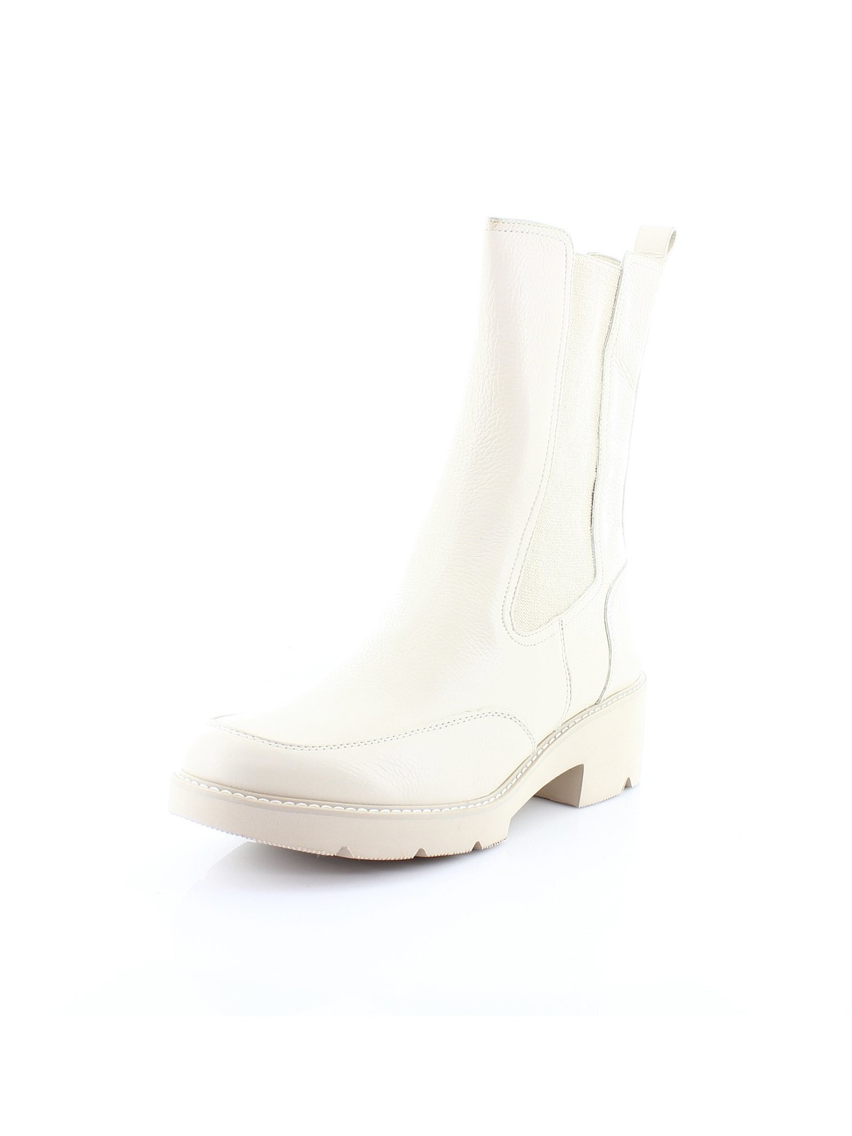 NATURALIZER Womens Ivory Pull Tab Goring Domino Round Toe Block Heel Chelsea 6 M